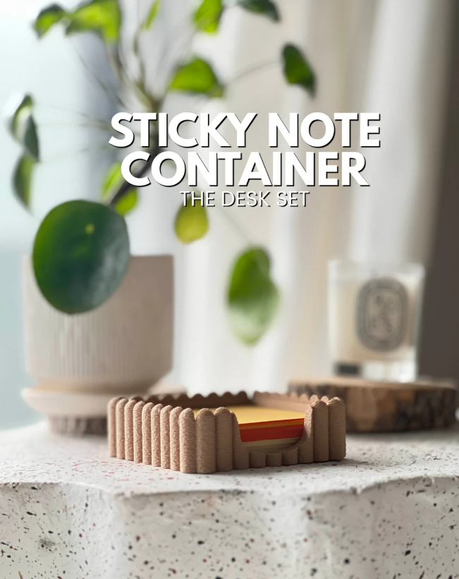 Sticky Note Holder, 3D Printed Memo Pad Organizer, Post-It Note Dispenser, Desktop Desk Accessory, Office Storage, Home Workspace Decor