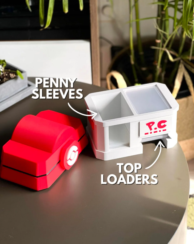 Pokémon TCG Card Organizer | PokéCenter Sleeve Dispenser | Top Loader & Penny Sleeve Holder | Graded Card Storage