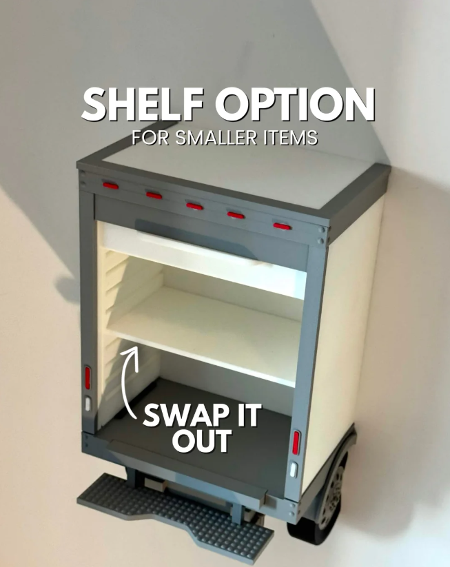 Box Truck Shelf | Hot Wheels Display & Diecast Car Storage | 3D Printed Toy Car Garage | Man Cave Decor | Custom Truck Driver Gift