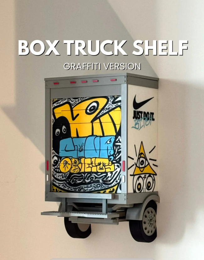Box Truck Shelf | Hot Wheels Display & Diecast Car Storage | 3D Printed Toy Car Garage | Man Cave Decor | Custom Truck Driver Gift